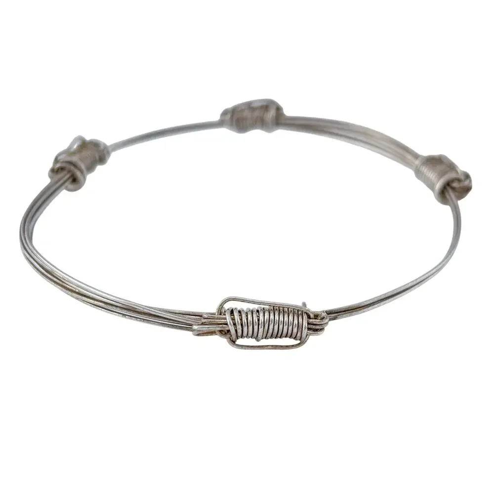 Vintage Sterling Silver 925 Multi Wire Coiled Bangle Bracelet 8